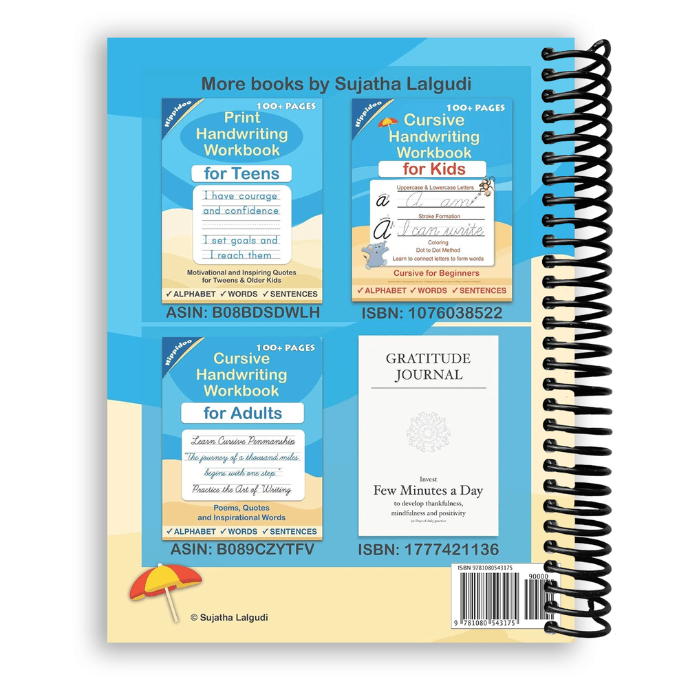 Cursive Handwriting Workbook for Teens Spiral Bound