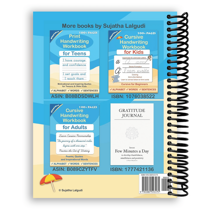 Cursive Handwriting Workbook for Teens Spiral Bound