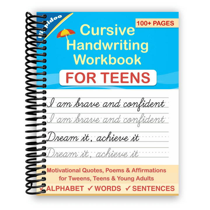 Cursive Handwriting Workbook for Teens Spiral Bound