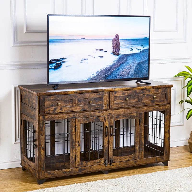Dog Crate Furniture with Openable Partition