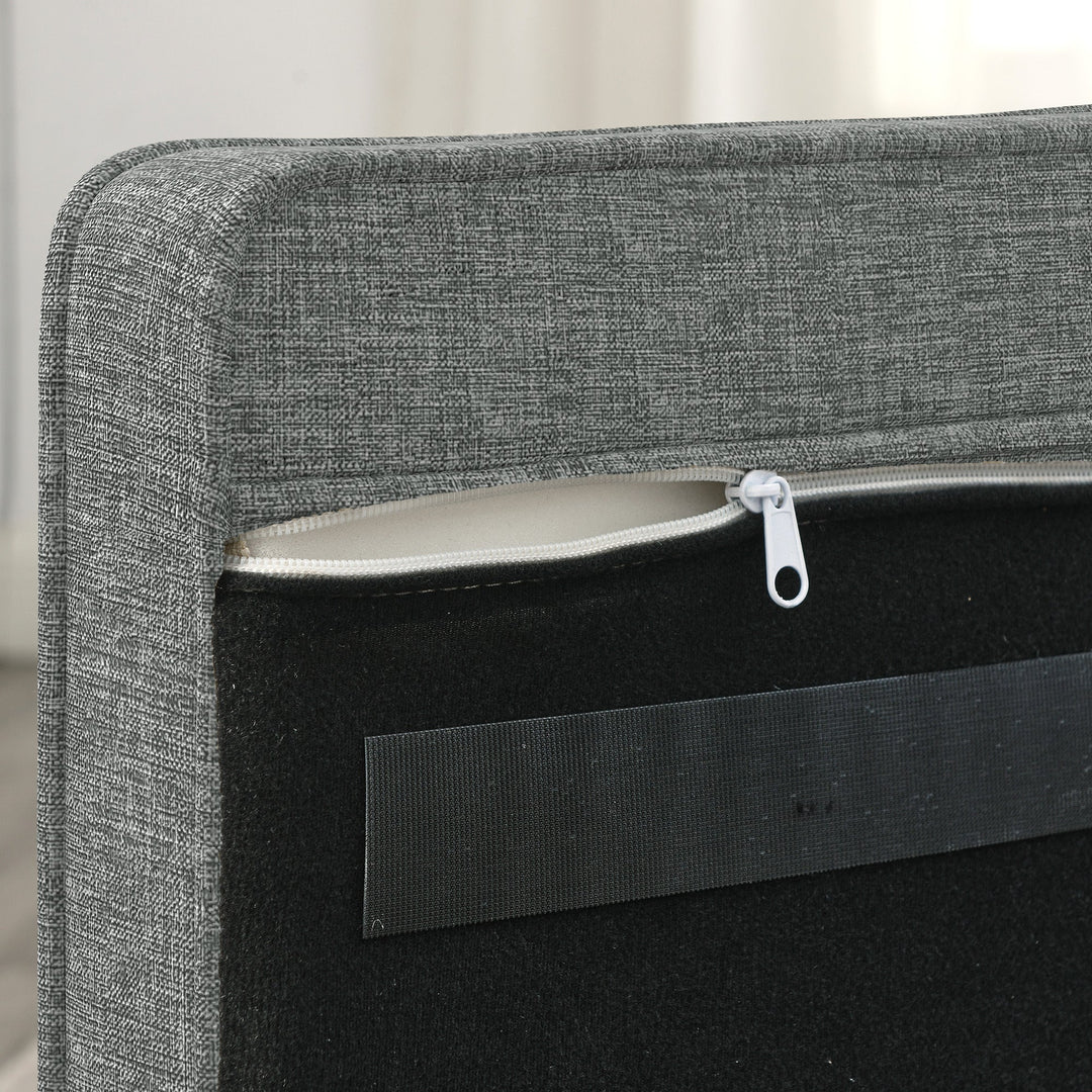 Modern Linen Fabric Light Grey Elevated Pet Bed