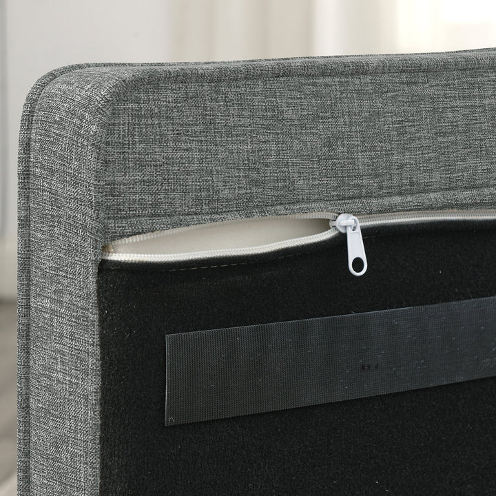 Modern Linen Fabric Light Grey Elevated Pet Bed