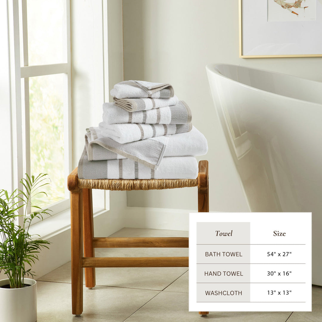 Cotton Stripe Bath Towel Set - Noelle Collection