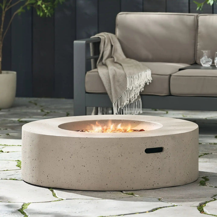 Lightweight Concrete Outdoor Fire Pit - 50,000 BTU