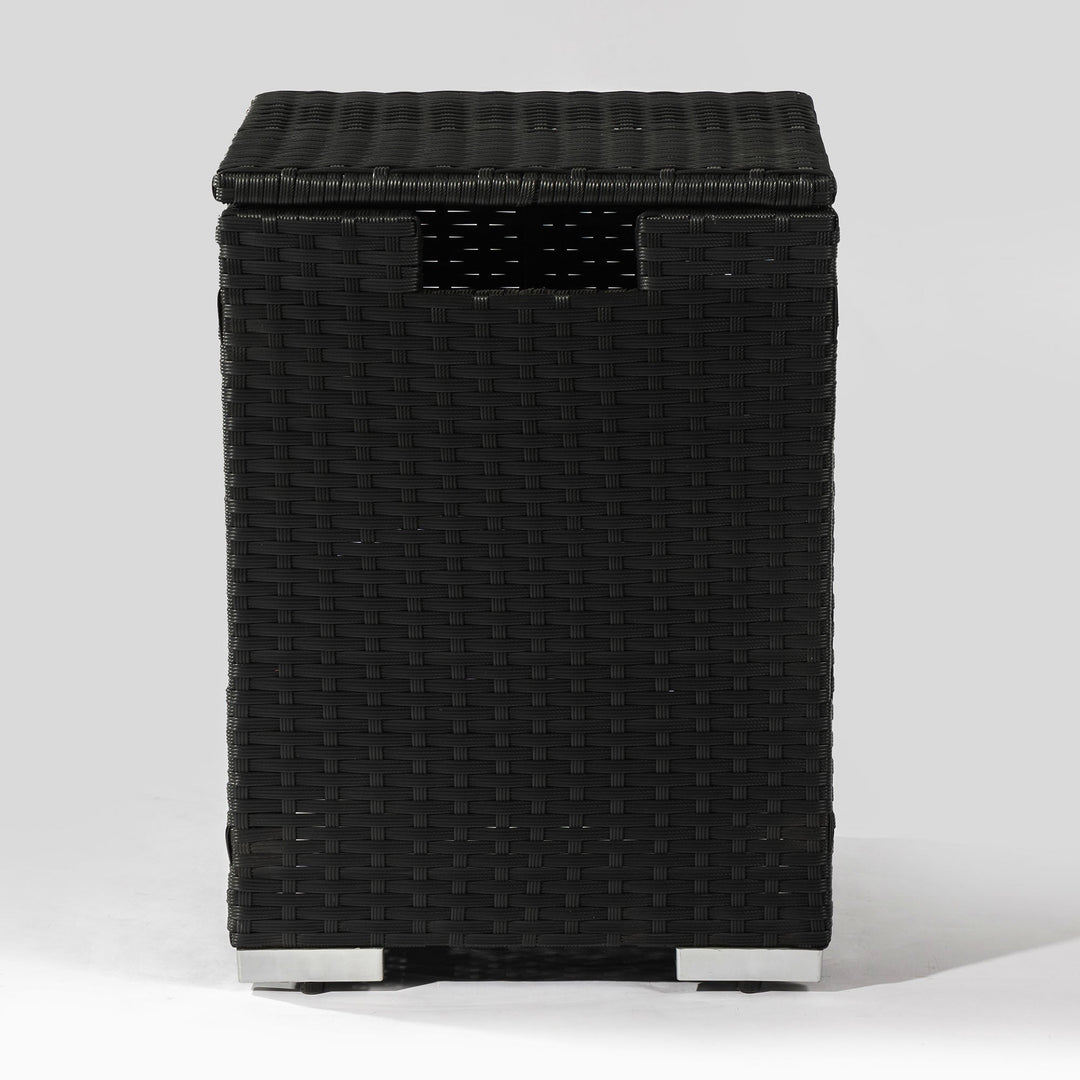 32" Propane Gas Fire Pit Table with Propane Tank Cover - Dark Gray