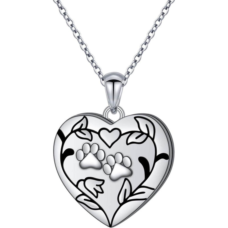 Always in My Heart Paw Print Necklace – Pet Memorial Gift