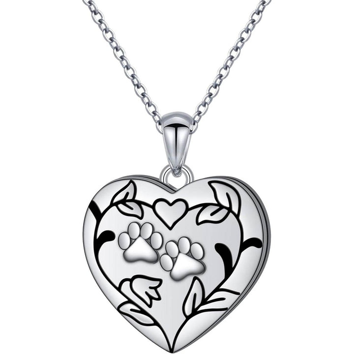 Always in My Heart Paw Print Necklace – Pet Memorial Gift