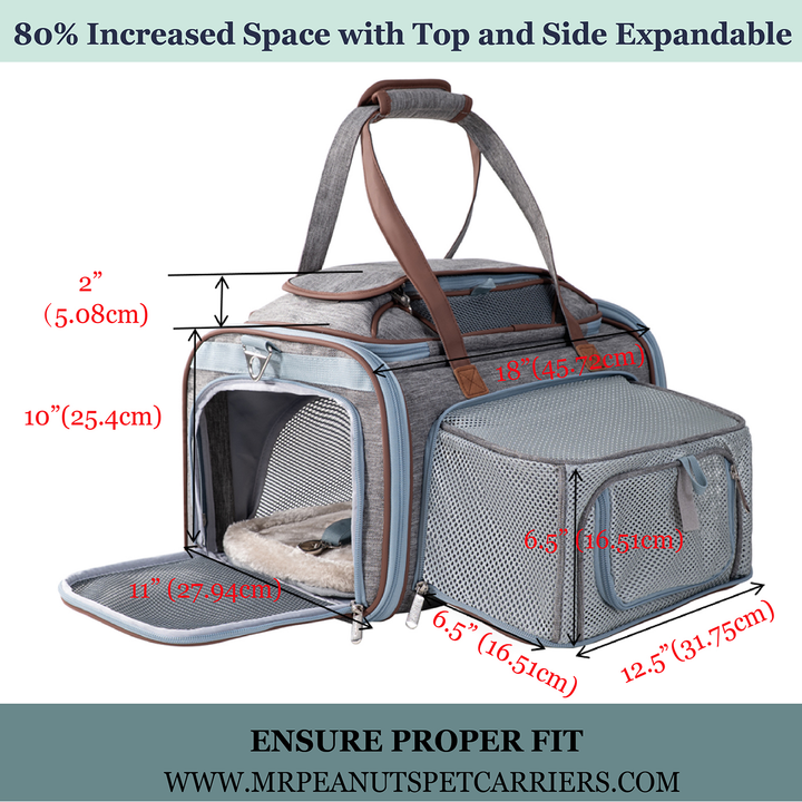 Mr. Peanut's Gold Series Standard Size Airline Compliant Expandable Pet Carrier
