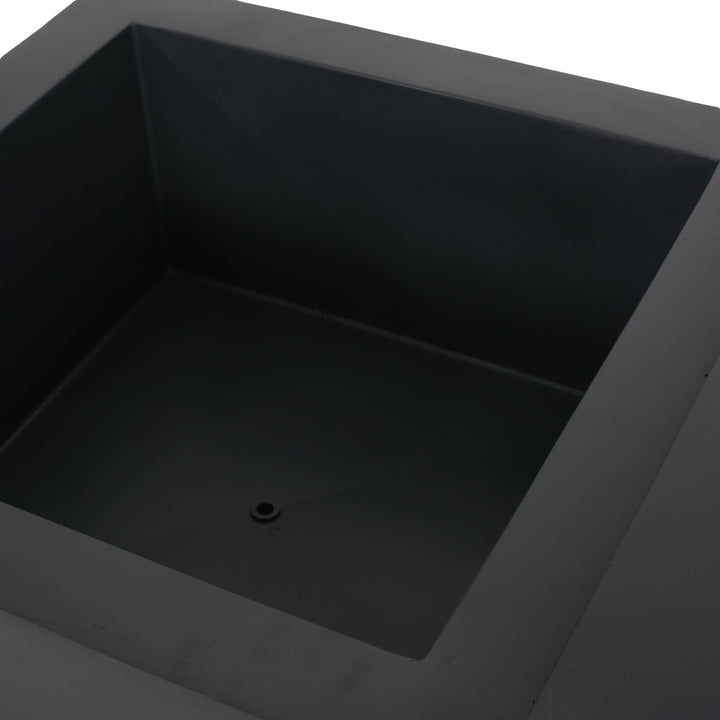 Outdoor 50,000 BTU Lightweight Concrete Fire Pit Table with Storage