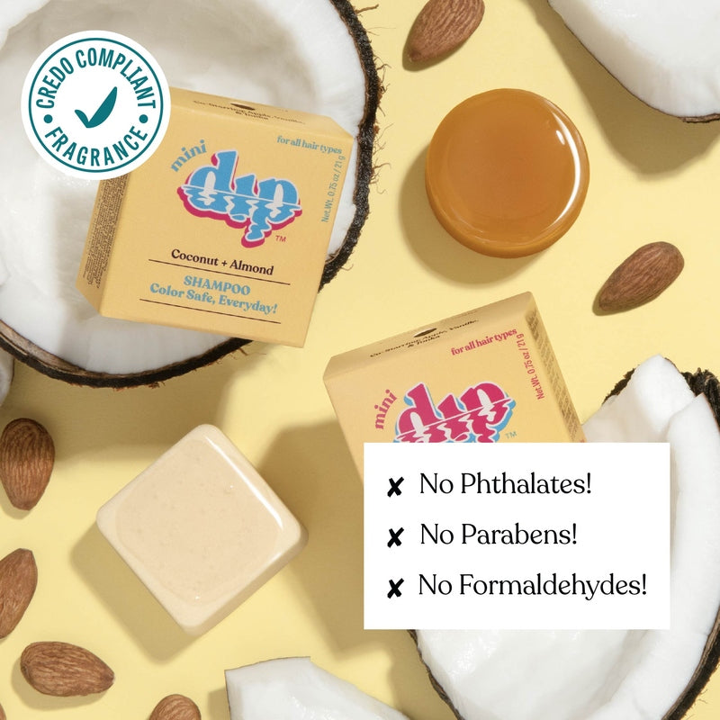 Mini Dip Color Safe Shampoo Bar for Every Day - Coconut & Almond