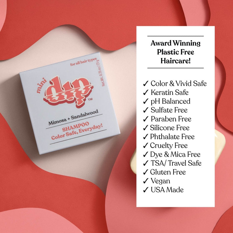 Mini Dip Color Safe Shampoo Bar for Every Day - Mimosa & Sandalwood