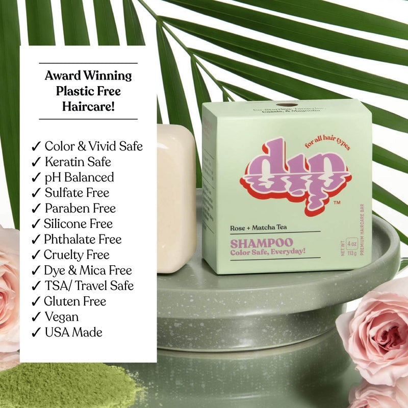 Color Safe Shampoo Bar for Every Day - Rose & Matcha Tea
