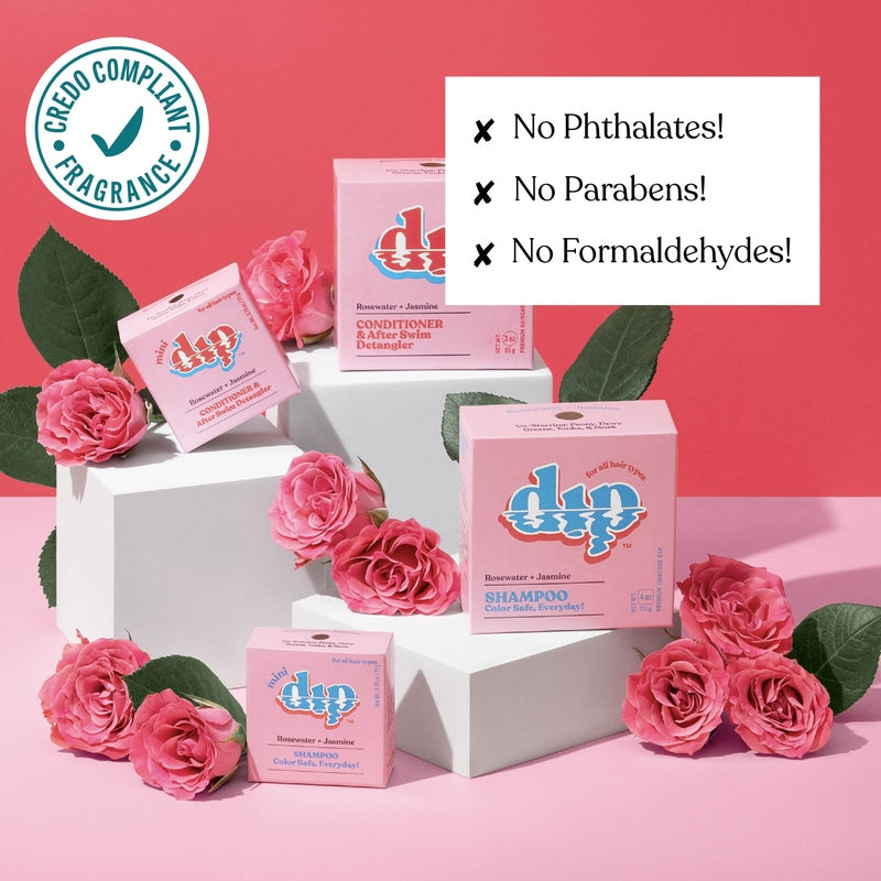 Mini Dip Color Safe Shampoo Bar for Every Day - Rosewater & Jasmine