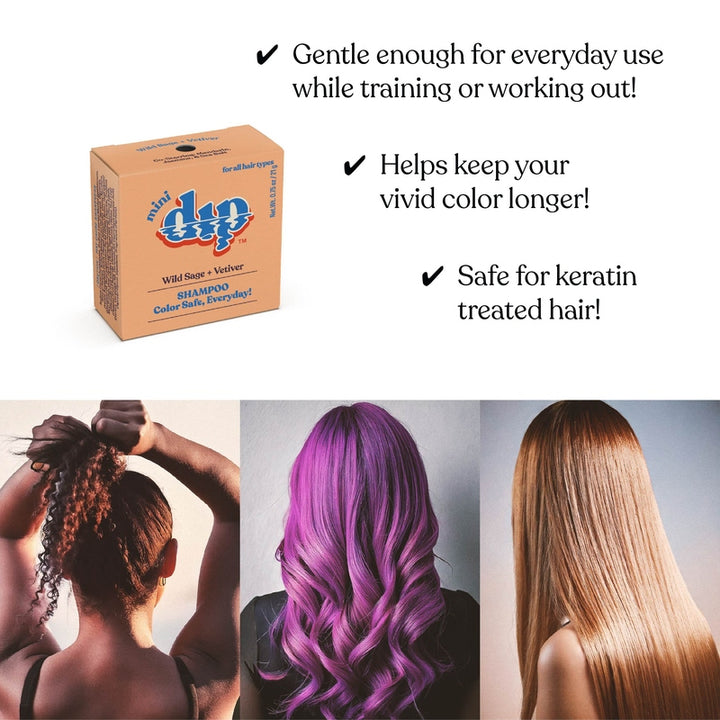 Mini Dip Color Safe Shampoo Bar for Every Day - Wild Sage & Vetiver