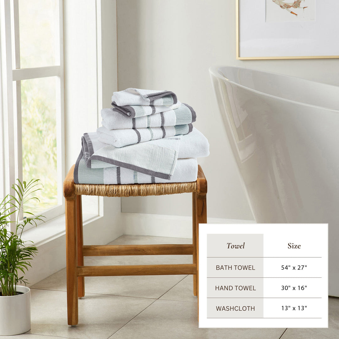 Cotton Stripe Bath Towel Set - Noelle Collection