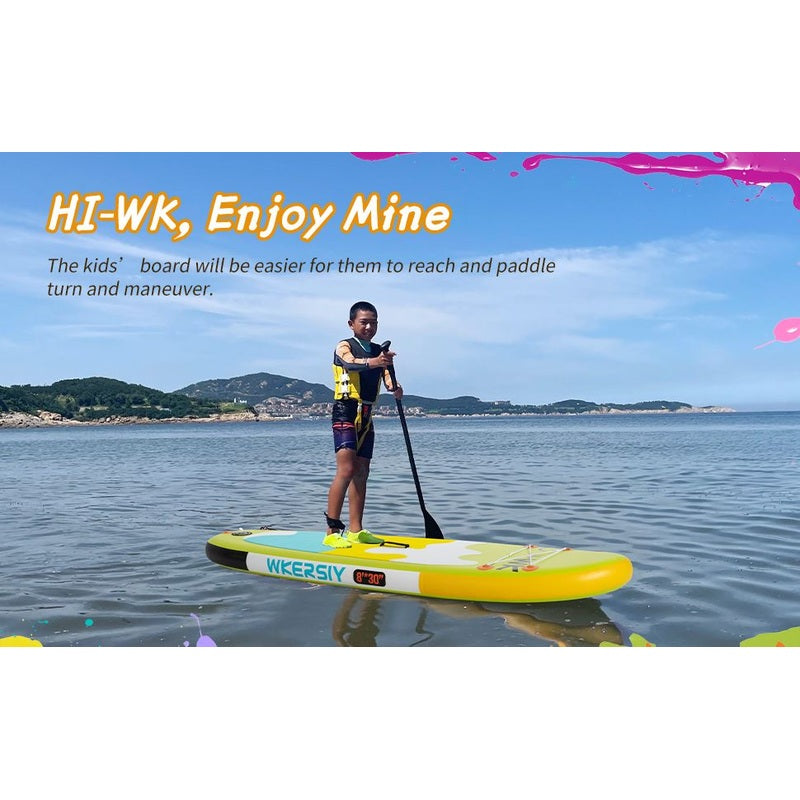 inflatable paddle board 8' Kids Sup including sup paddle, paddleboard backpack, pump, leash