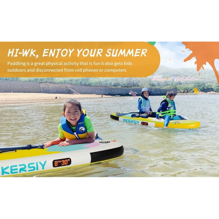inflatable paddle board 8' Kids Sup including sup paddle, paddleboard backpack, pump, leash