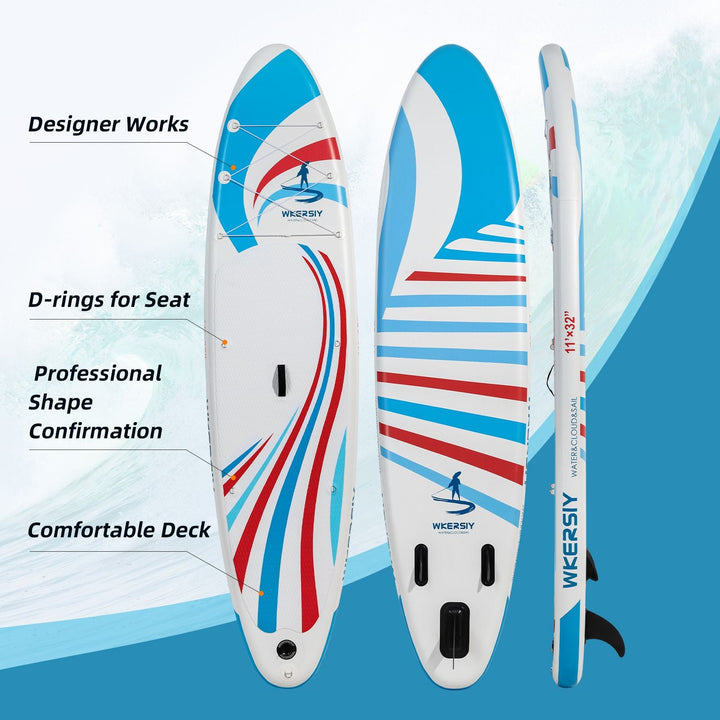 inflatable paddle board 11' Sup including sup paddle, paddleboard backpack, pump, leash