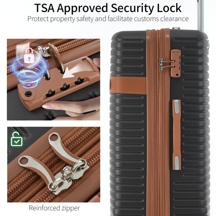 4 Piece Luggage Set Suitcase Set, ABS Hard Shell Lightweight Expandable Travel Luggage with 4 Packing Cubes, TSA Lock, Spinner Wheels for Men Women 16/20/24/28