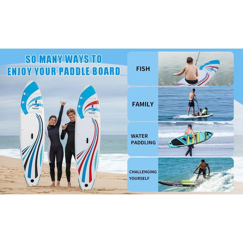 inflatable paddle board 10'6 including sup paddle, paddleboard backpack, pump, leash