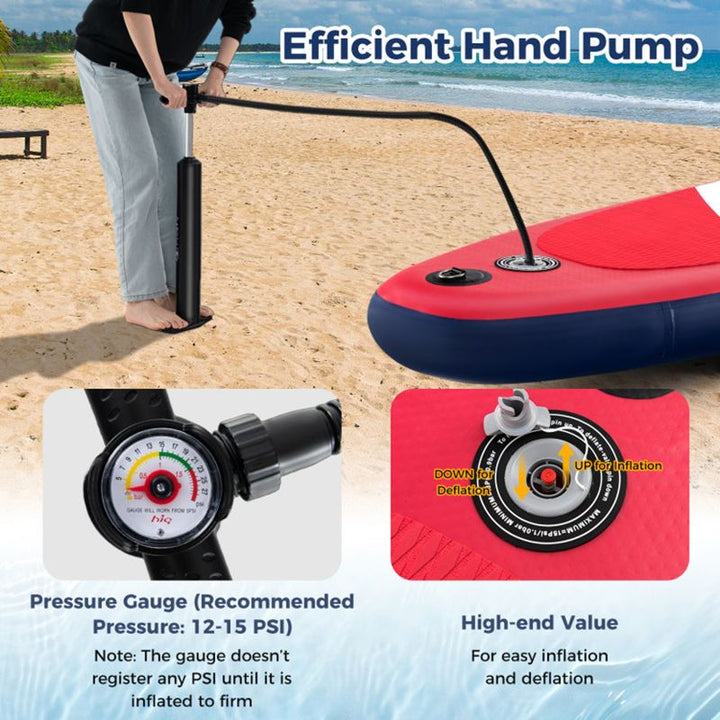 Inflatable Paddle Board with Removable Fin and Backpack