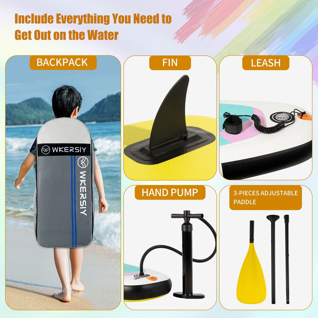 inflatable paddle board 8' Kids Sup including sup paddle, paddleboard backpack, pump, leash