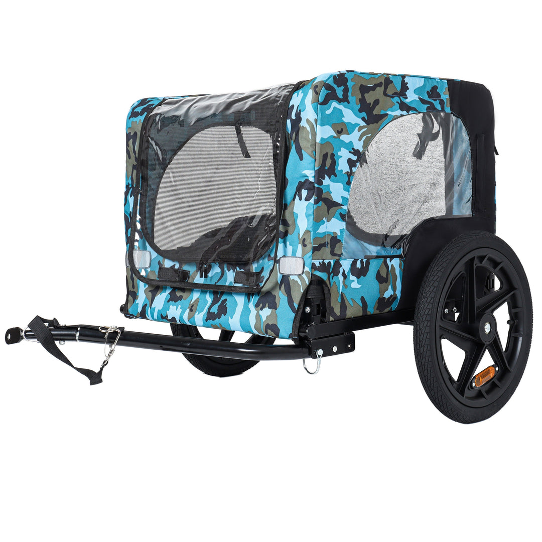 Outdoor Heavy Duty Collapsible Pet Bike Trailer with 16-Inch Wheels