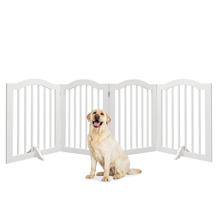 4 Panel Freestanding Pet Gate with Foldable Design