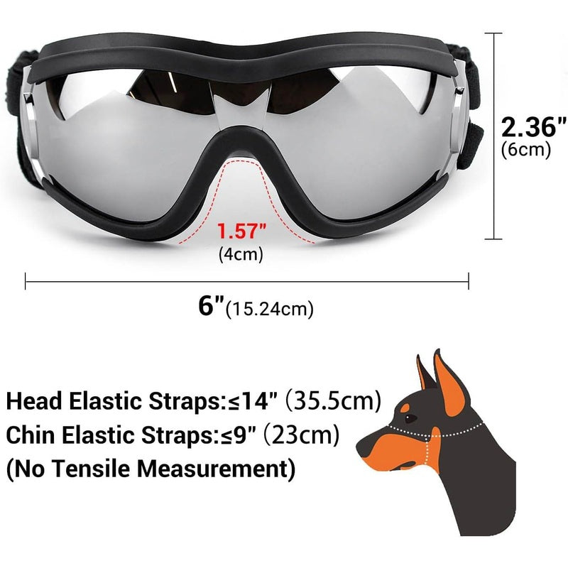 PETLESO Dog Goggles Large Breed, Large Dog Sunglasses Eye Protection for Dogs Windproof Goggles for Medium Large Dog Riding Biking Driving, Black