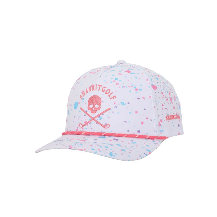 Shank it Golf White Paint Splatter Golf Hat