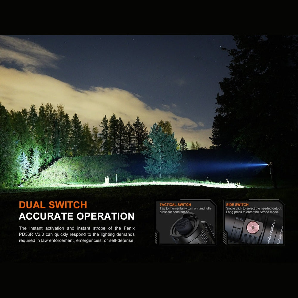Fenix PD36R V2 Compact Rechargeable Tactical Flashlight - 1700 Lumens