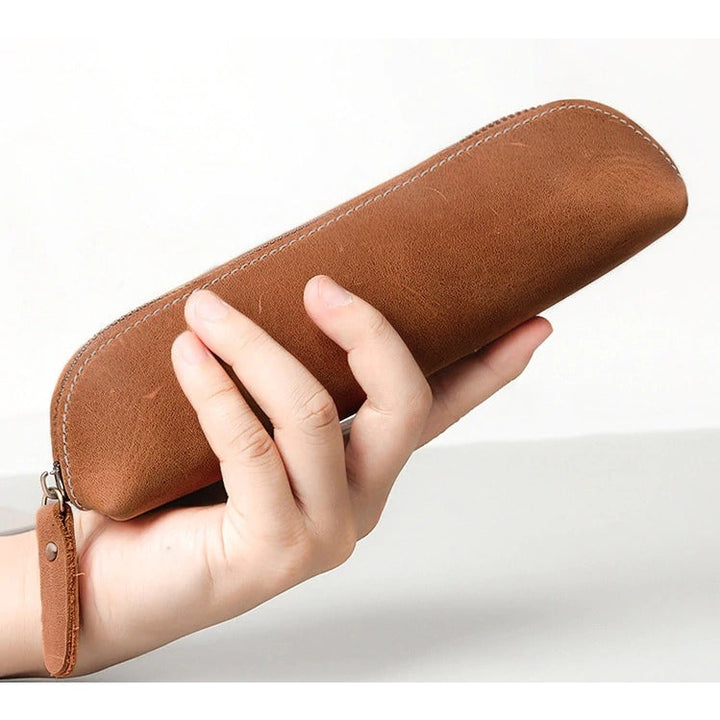 The Paavo Leather Pen Case | Leather Makeup Pouch