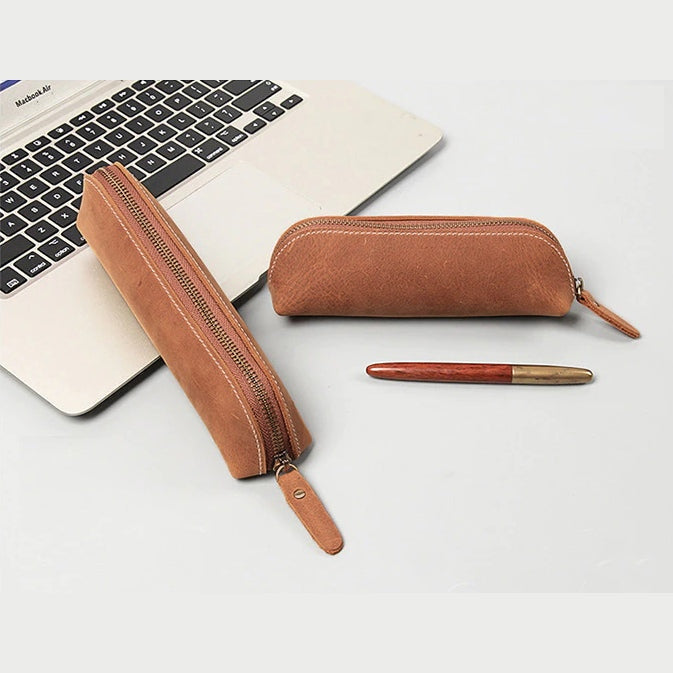 The Paavo Leather Pen Case | Leather Makeup Pouch