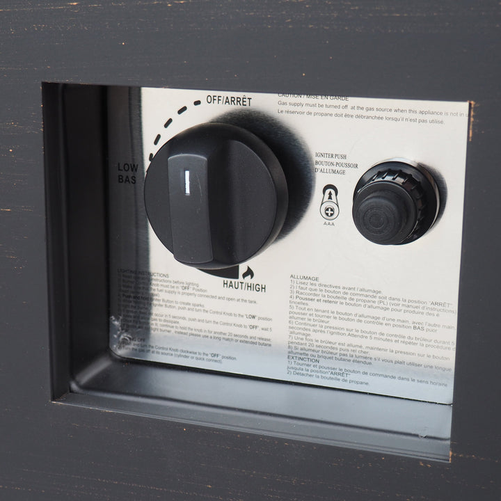 33" Outdoor Iron Square Propane Fire Pit - Brushed Brown