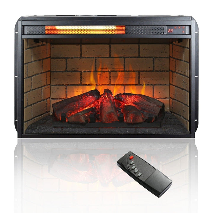 Infrared Quartz Heater Insert - Woodlog Version with Brick