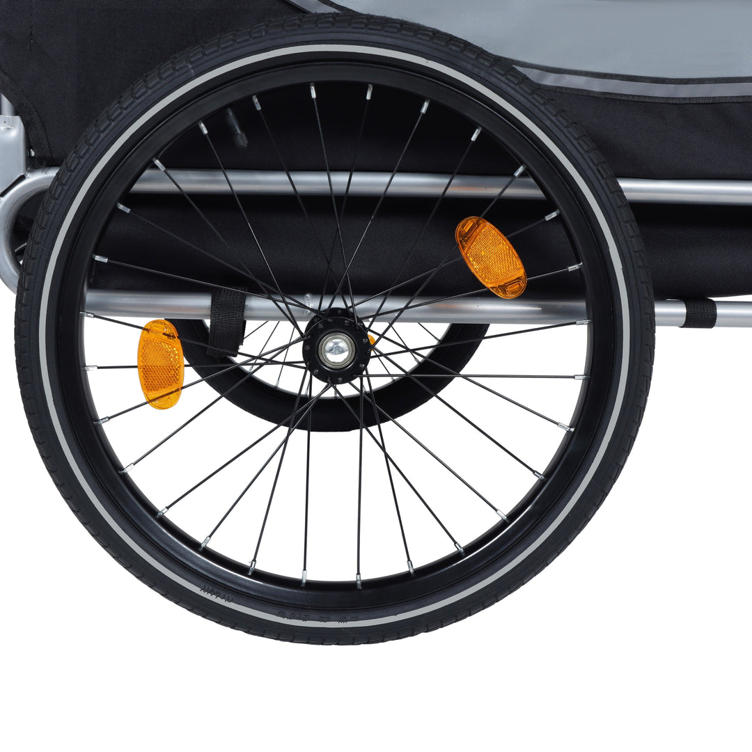 Large Folding Bike Trailer for Dogs – 66LB Capacity All-Terrain Pet Carrier