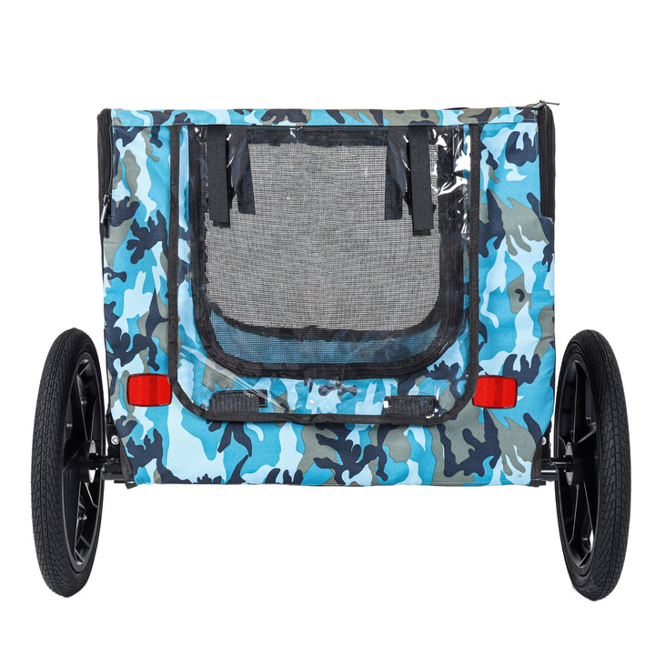 Outdoor Heavy Duty Collapsible Pet Bike Trailer with 16-Inch Wheels