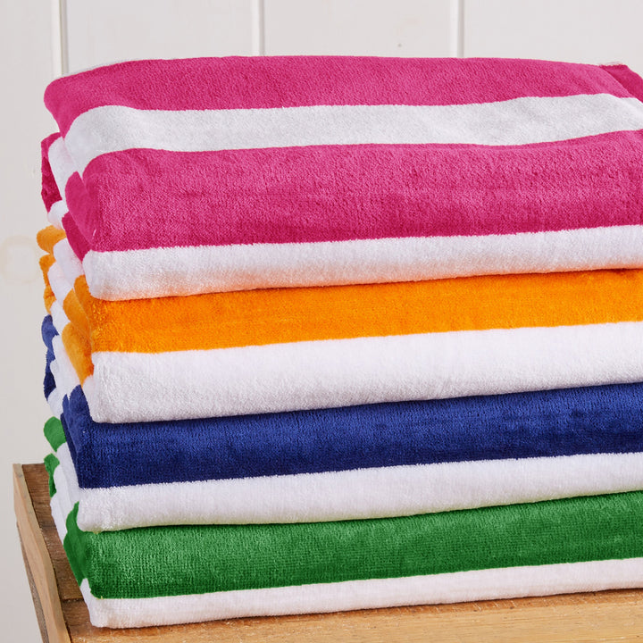 Cotton Velour Cabana Beach Towel - Novia Collection