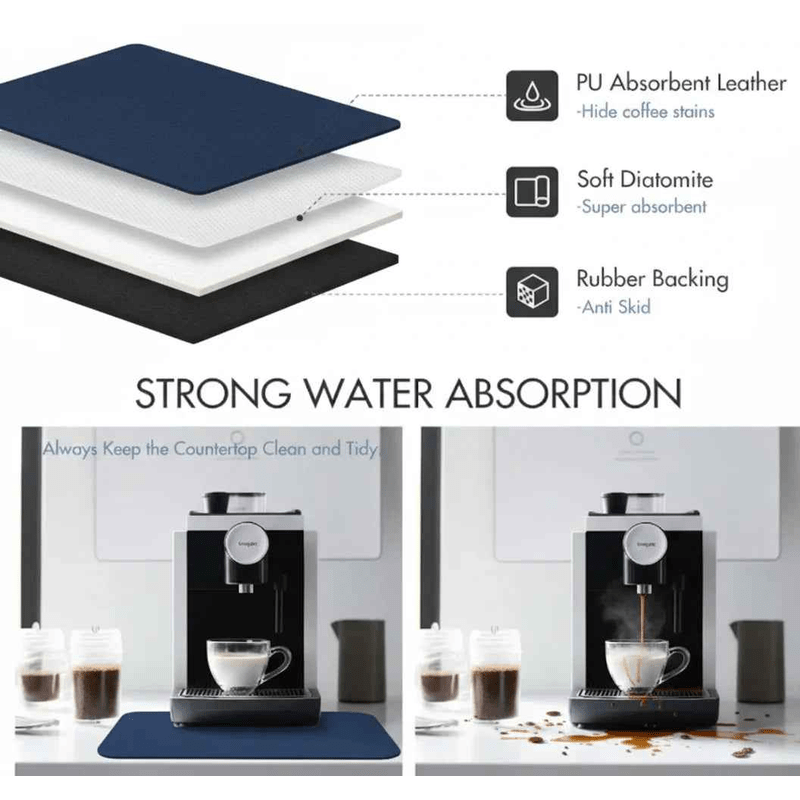 Strabella Navy Dish Drying Mat - Absorbent & Quick Dry