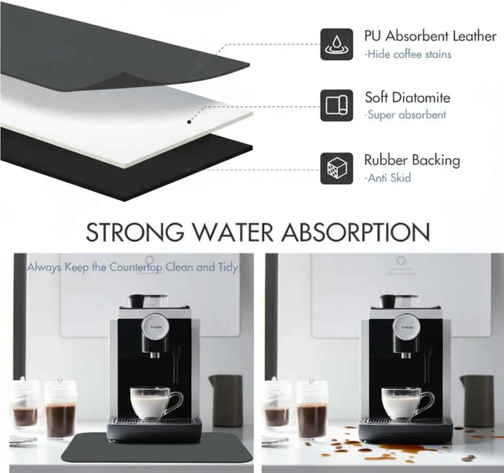 Absorbent Kitchen Dish Drying Mat by Strabella