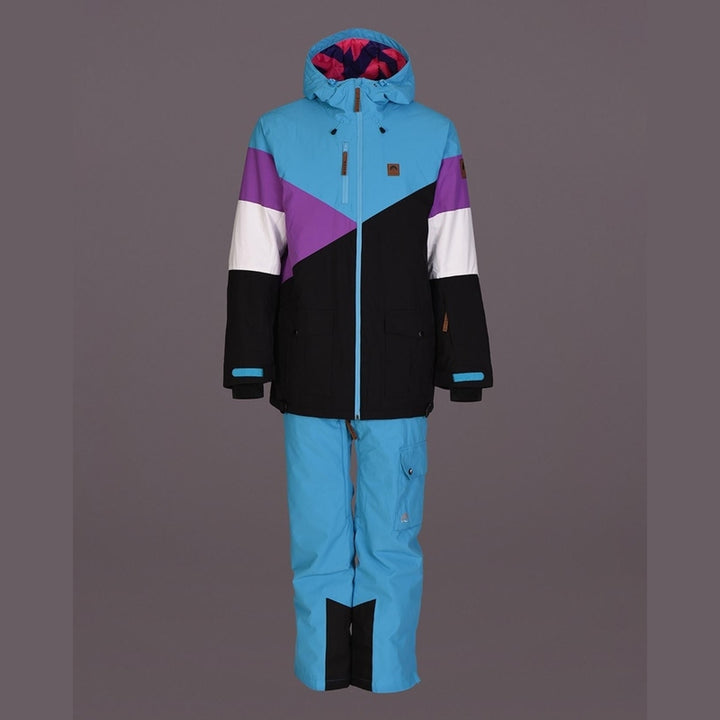 OOSC Clothing Fresh Pow Men's Ski & Snowboard Jacket - Blue, Purple & Black