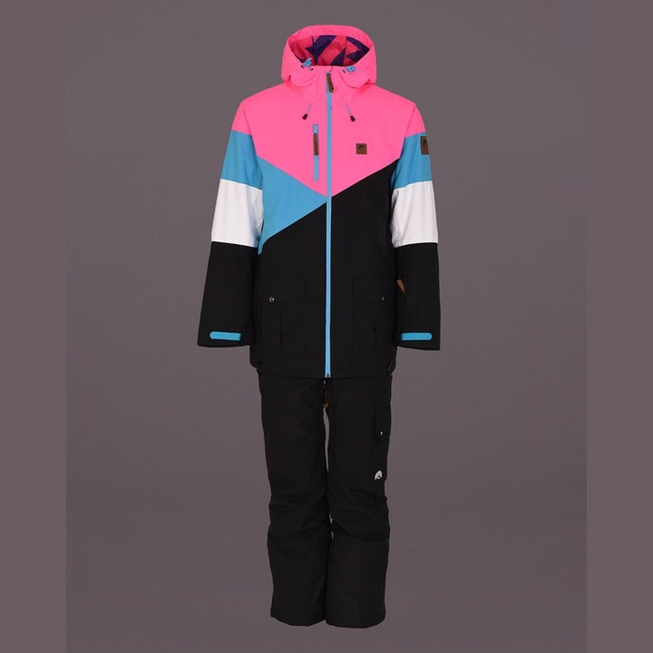 OOSC Clothing Fresh Pow Men's Ski & Snowboard Jacket - Neon Pink, Blue & Black