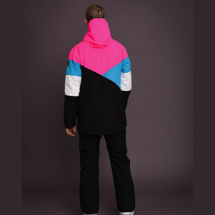 OOSC Clothing Fresh Pow Men's Ski & Snowboard Jacket - Neon Pink, Blue & Black