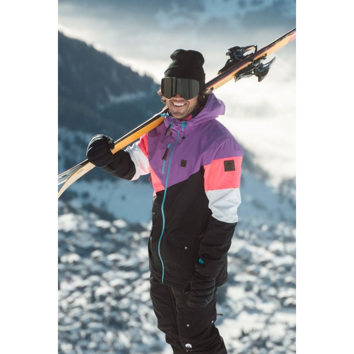 OOSC Clothing Fresh Pow Men's Ski & Snowboard Jacket - Neon Pink, Purple & Black