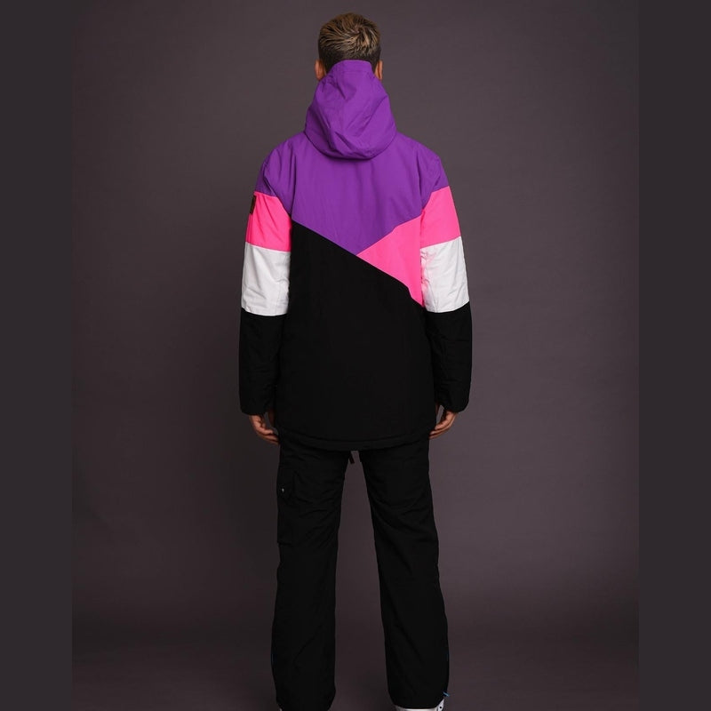 OOSC Clothing Fresh Pow Men's Ski & Snowboard Jacket - Neon Pink, Purple & Black