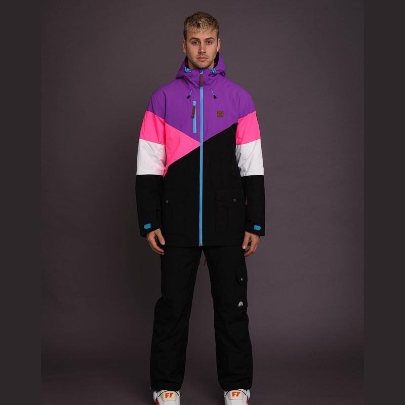 OOSC Clothing Fresh Pow Men's Ski & Snowboard Jacket - Neon Pink, Purple & Black