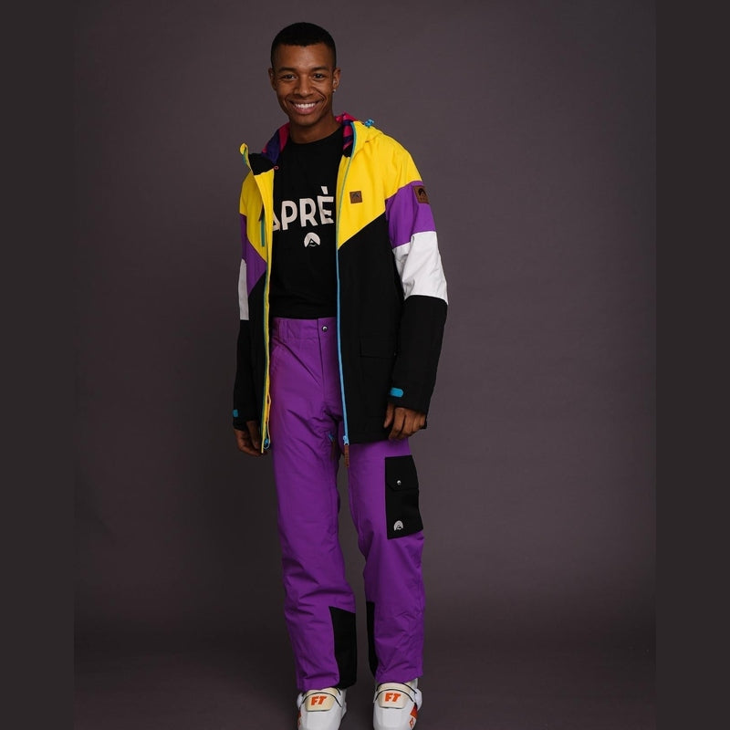 OOSC Clothing Fresh Pow Men's Ski & Snowboard Jacket - Yellow, Purple & Black