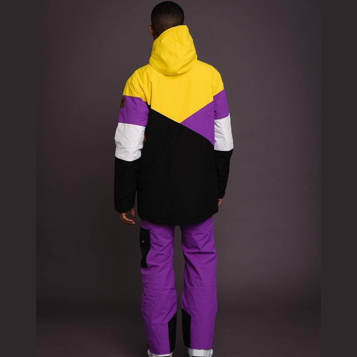 OOSC Clothing Fresh Pow Men's Ski & Snowboard Jacket - Yellow, Purple & Black