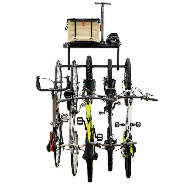 StoreYourBoard G-Bike + Shelf | Adjustable Wall Storage System | Holds 5 Bikes