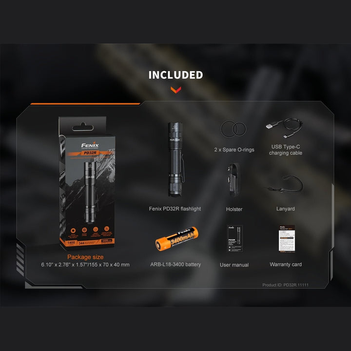 Fenix PD32R Rechargeable Silent Switch LED Flashlight